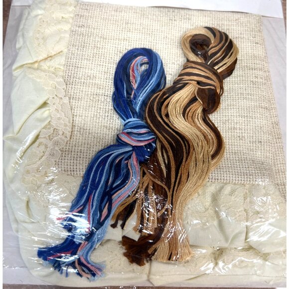 Heirloom Treasure Cat Pillow Cross Stitch Kit Includes Pillow Top - Picture 3 of 3